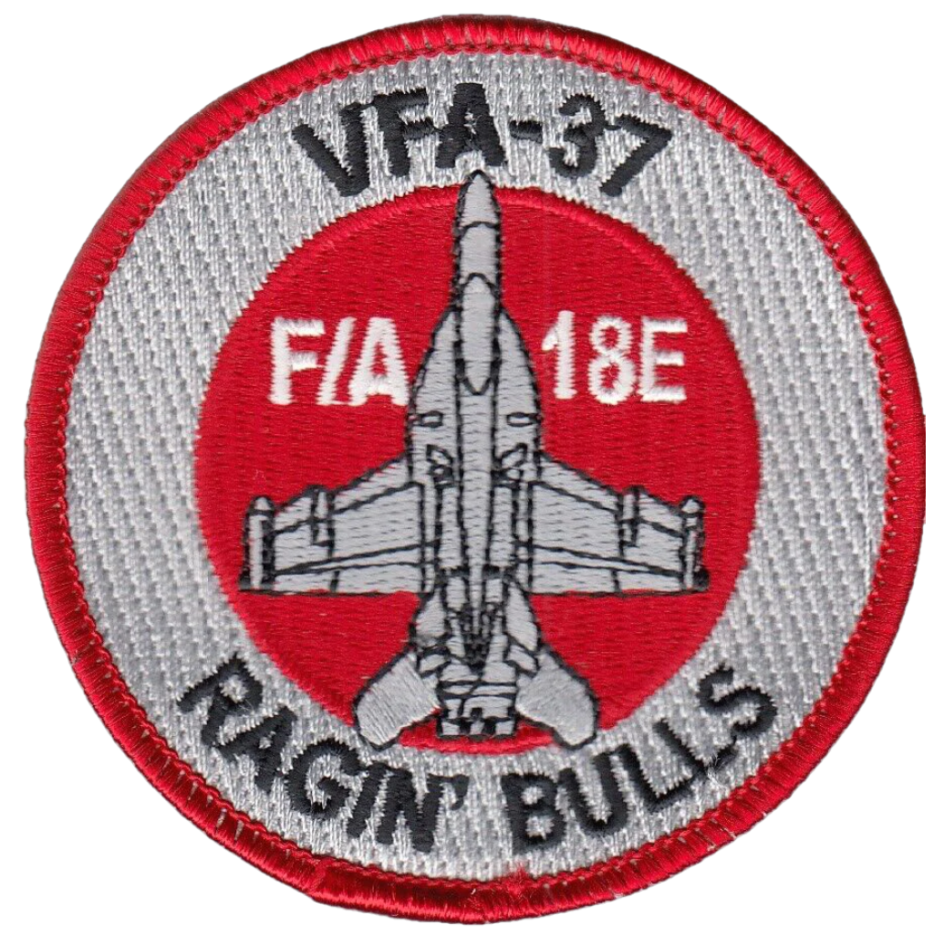 VFA-37 RAGIN' BULLS STANDARD F/A-18E RED SHOULDER PATCH - PatchQuest