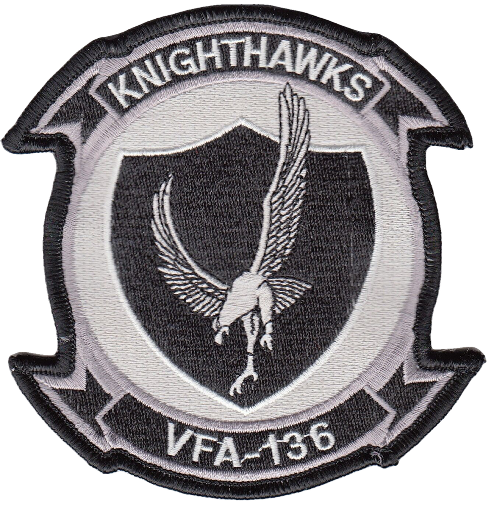 VFA-136 KNIGHTHAWKS BLACK/GREY COMMAND CHEST PATCH - PatchQuest