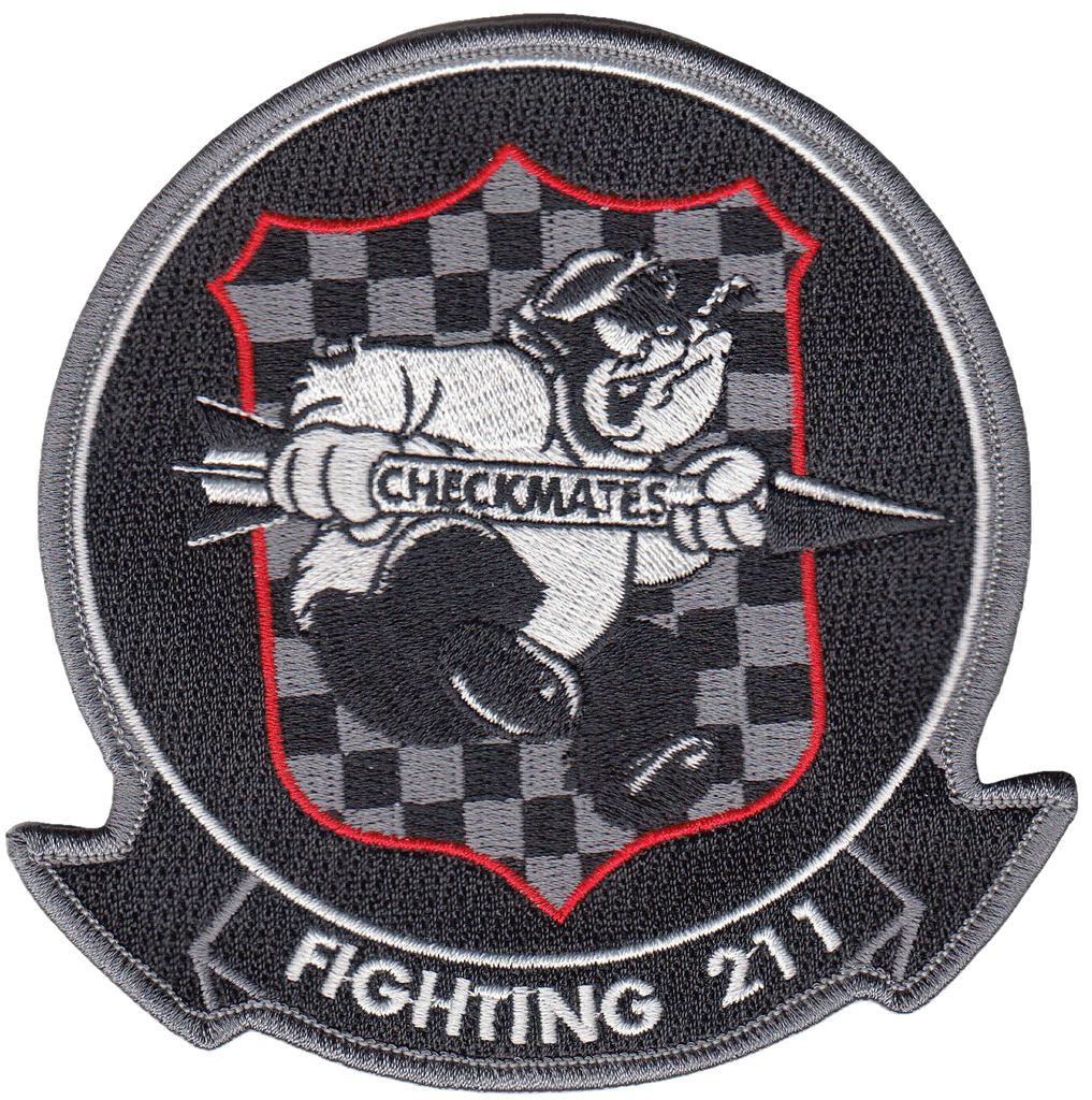 VFA-211 CHECKMATES GREY & BLACK COMMAND CHEST  PATCH - PatchQuest