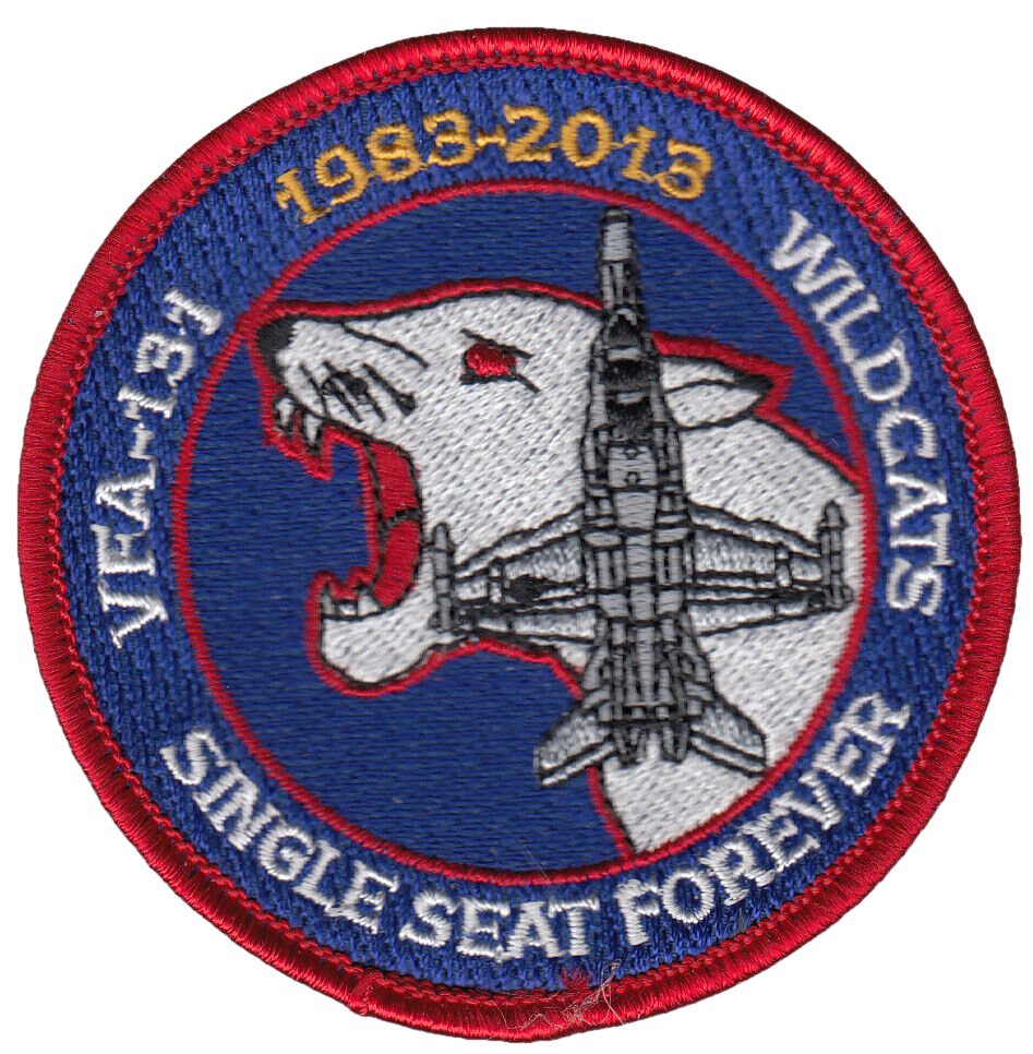 VFA-131 WILDCATS 1988-2013 SINGLE SEATS FOREVER SHOULDER PATCH - PatchQuest