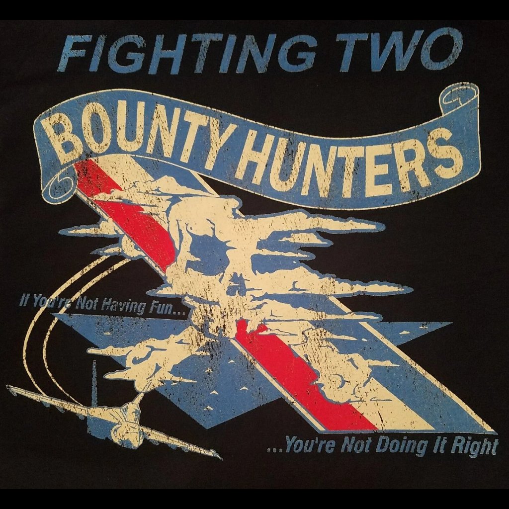 FIGHTING TWO BOUNTY HUNTERS IF YOU'RE NOT HAVING FUN T-SHIRT NAVY - PatchQuest