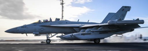 An E/A-18G Growler, assigned to the “Gray Wolves” of Electronic Attack Squadron (VAQ) 142, launches from the flight deck of the aircraft carrier USS Theodore Roosevelt (CVN 71)