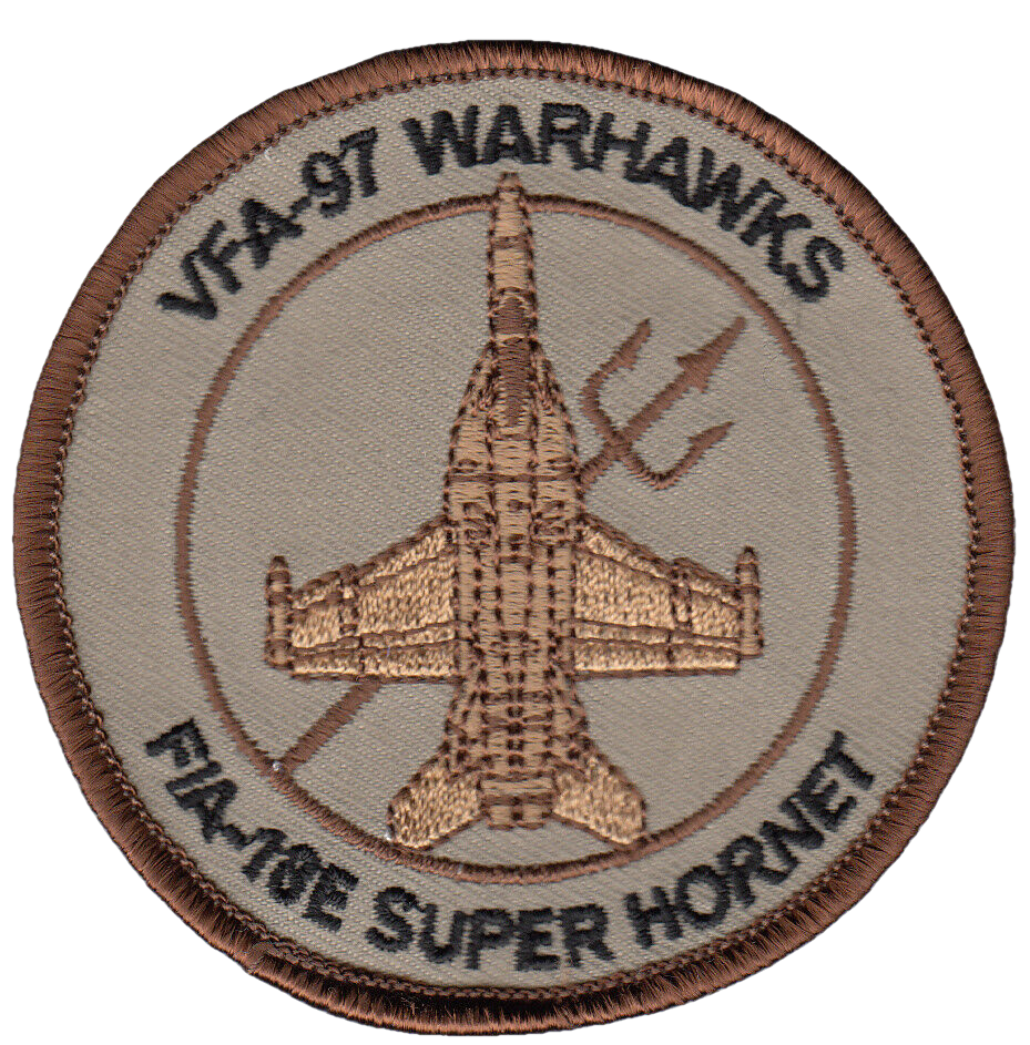 VFA-97 WARHAWKS DESERT F/18-E SUPER HORNET SHOULDER PATCH - PatchQuest