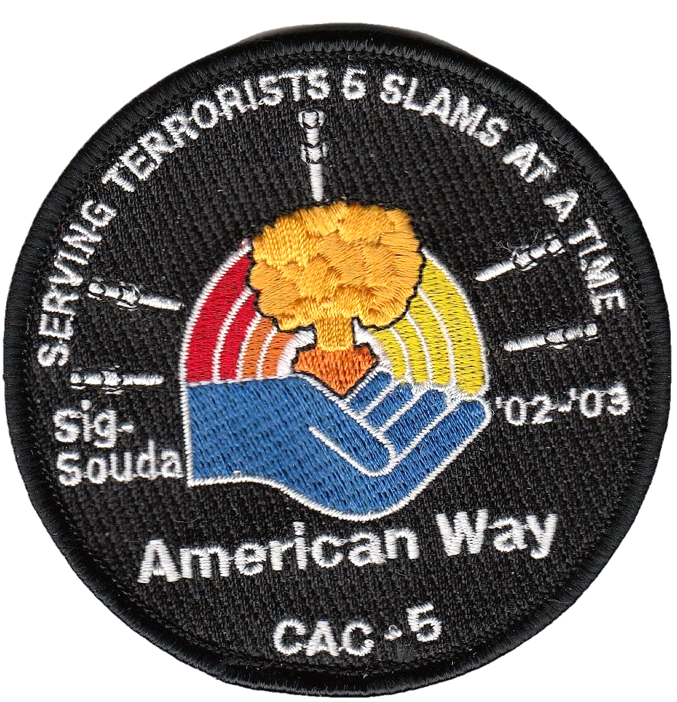 CAC-5 SERVING TERRORISTS 5 SLAMS AT A TIME 2002-2003 AMERICAN WAY PATCH - PatchQuest