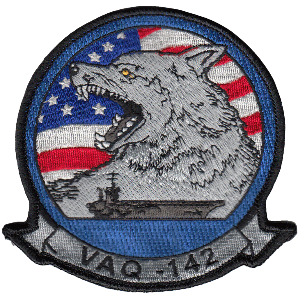 VAQ-142 GRAY WOLVES USA FLAG COMMAND CHEST PATCH [Item 142002] - PatchQuest