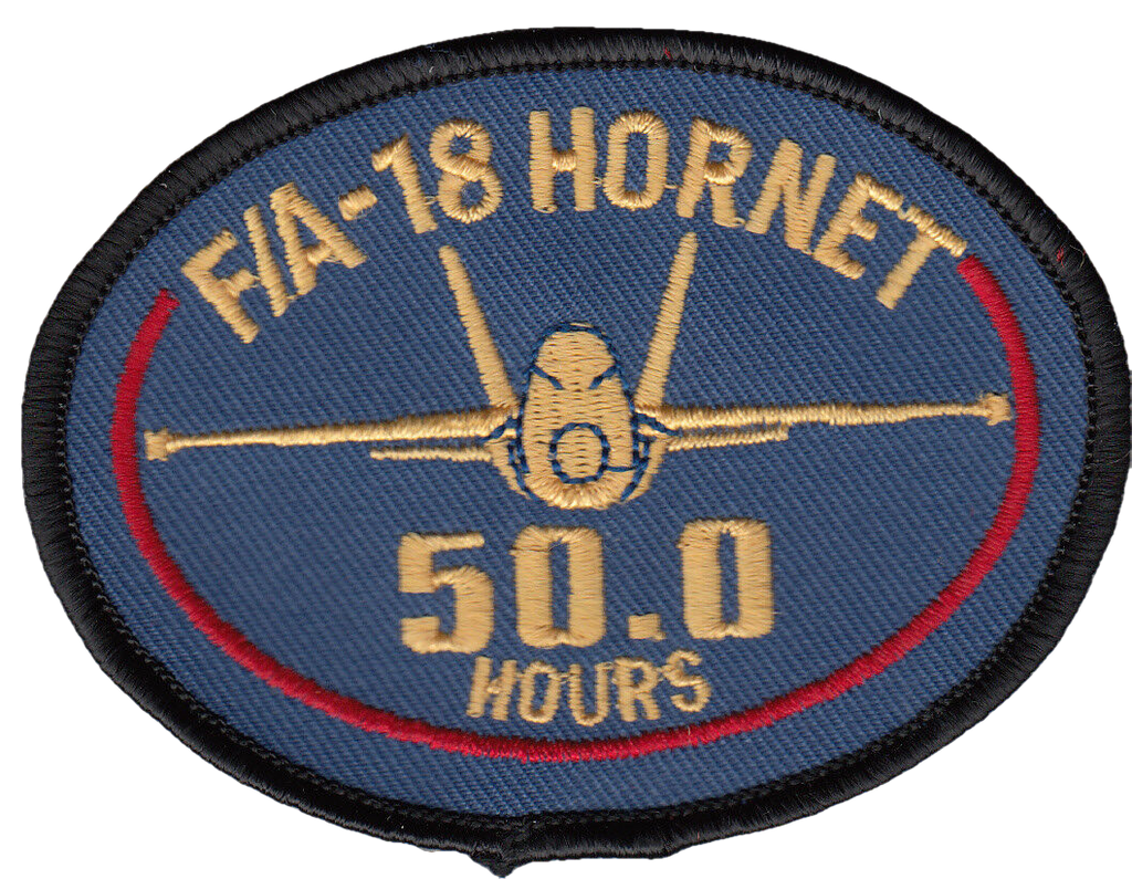 VFA-106 GLADIATORS F/A-18 HORNET 50.0 HOURS OVAL PATCH - PatchQuest