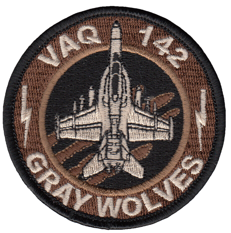 VAQ-142 GRAY WOLVES DESERT SHOULDER CIRCLE PATCH [Item 142004] - PatchQuest