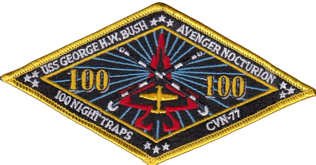 USS GEORGE H. BUSH 100 NIGHT TRAPS  PATCH - PatchQuest