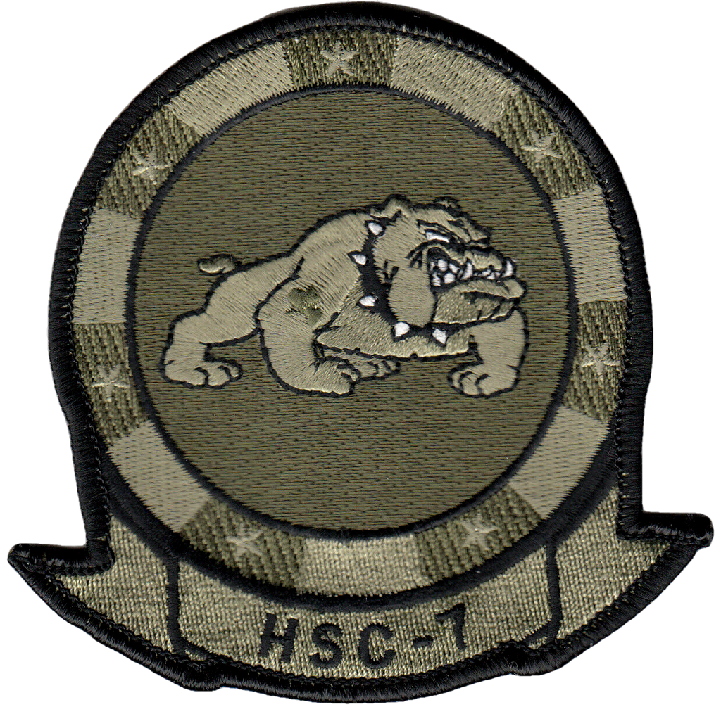 HSC-7 DUSTY DOGS OD GREEN / BLACK COMMAND CHEST PATCH - PatchQuest