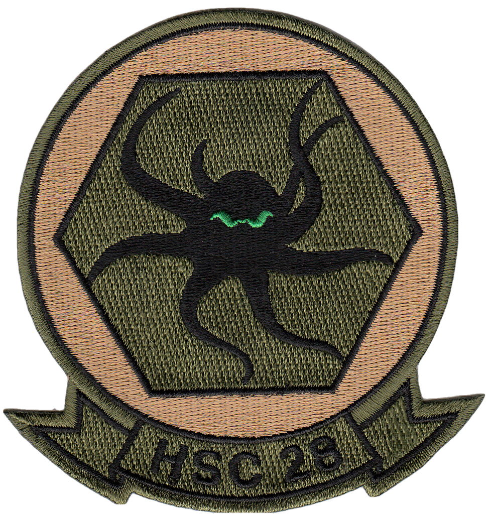 HSC-28 DRAGON WHALES OD GREEN/TAN COMMAND CHEST PATCH - PatchQuest