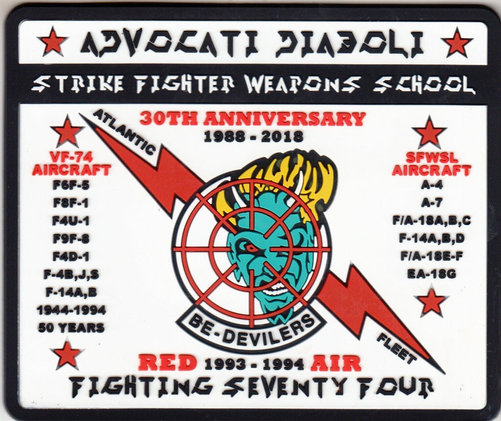 STRIKE FIGHTER WEAPONS SCHOOL 30th ANNIVERSARY 1988-2018 PVC (SOFT RUBBER) PATCH - PatchQuest
