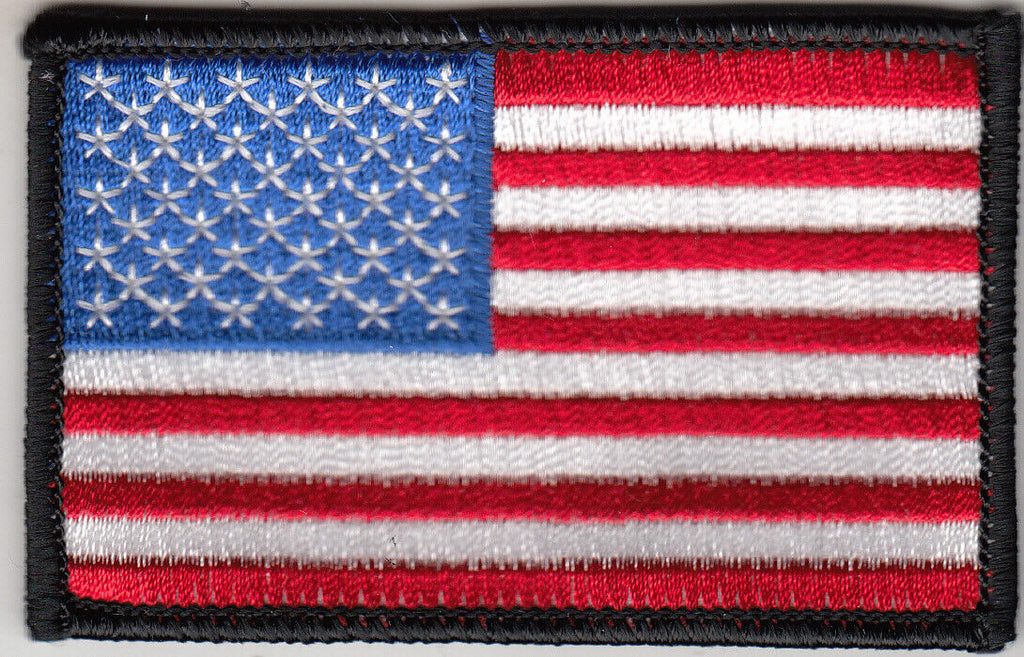 USA FLAG WITH BLACK BORDER SHOULDER PATCH - PatchQuest