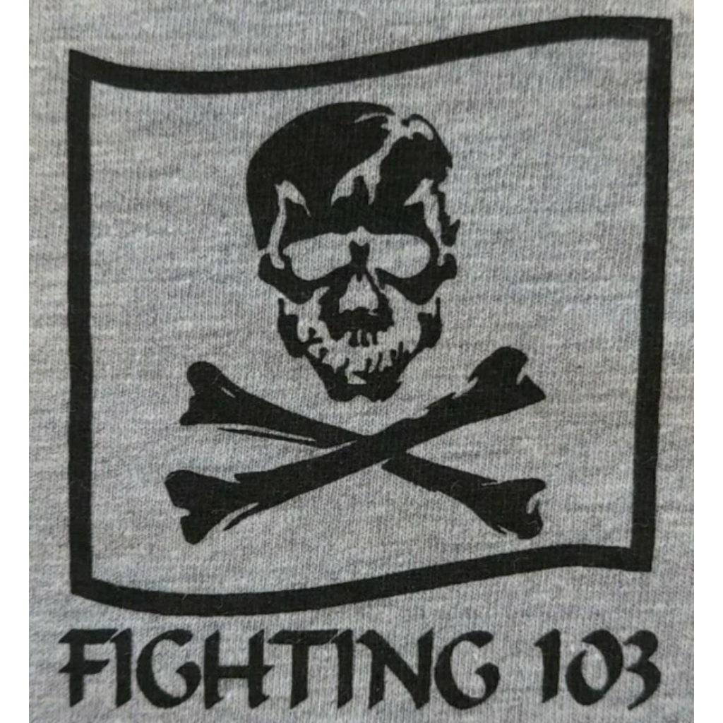 FIGHTING 103 JOLLY ROGERS COFFIN PATCH T-SHIRT - PatchQuest