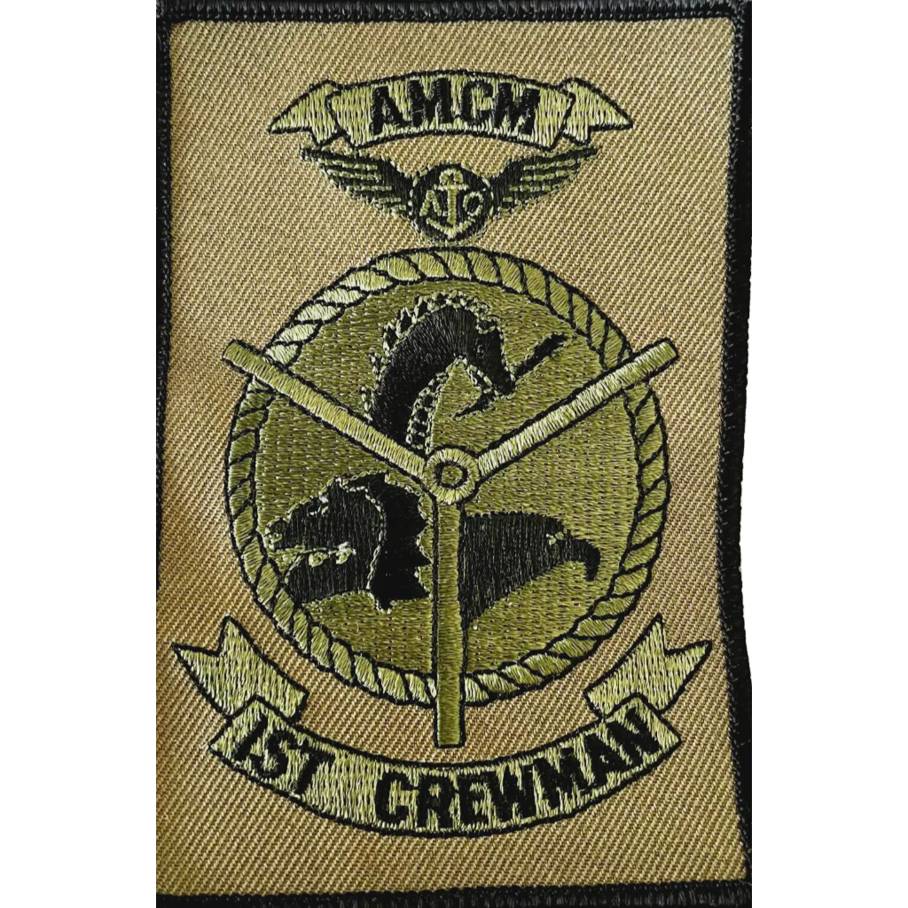HM-14 OD GREEN AMCM 1ST CREWMAN PATCH - PatchQuest